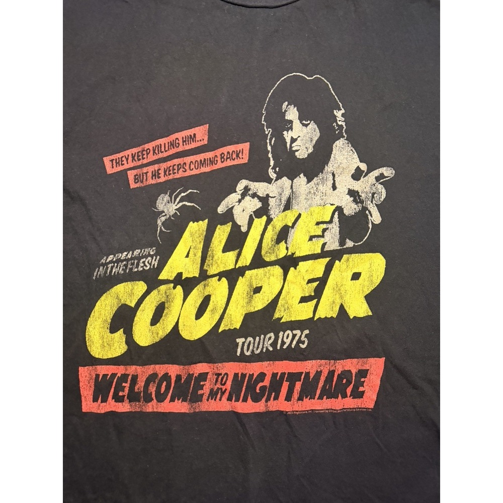 Alice Cooper Welcome to my Nightmare Tour 1975 Men's T Shirt Rock Concert Merch - Picture 2 of 4